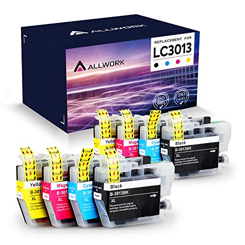 Allwork LC3013 Compatible Ink Cartridges Replacement for Brother LC3013 LC 3013 Ink Cartridges Works with Brother MFC-J690DW MFC-J491DW MFC-J497DW MFC-J895DW Inkjet Printer 8 Packs (KCMY)