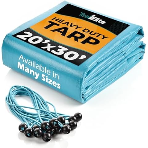 20'x30' Heavy Duty Tarp + Bungee Cords Bundle Cover