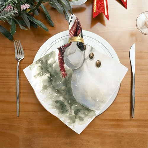 Servilletas de Tela Navidad Muñeco de Nieve x6 miniatura 3