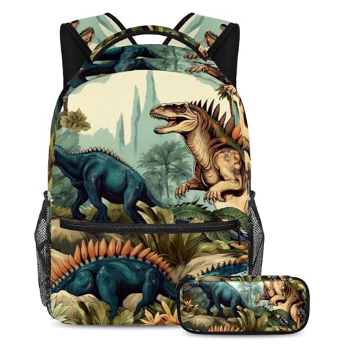 Sac à dos dinosaure et trousse scolaire pour la rentrée des classes