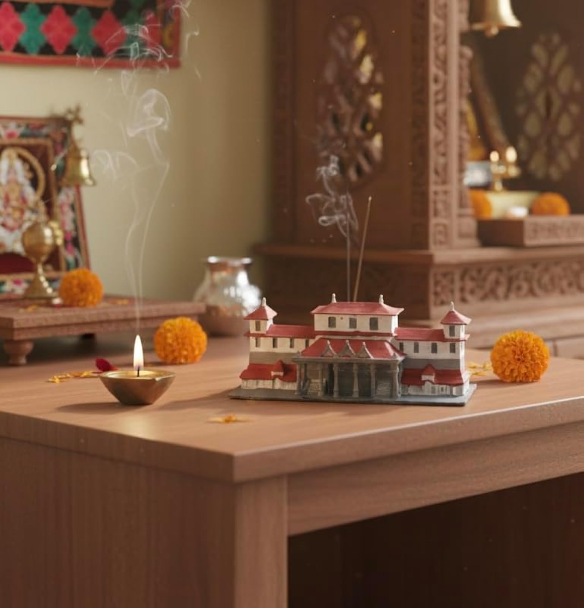 3D Printed Dharmastala Manjunatha Swamy Temple Miniature Model