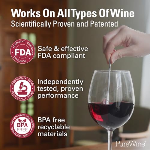 Image of PureWine The Wand Wine Purifier, Removes Sulfites - 8 Wands, Silver & Gold