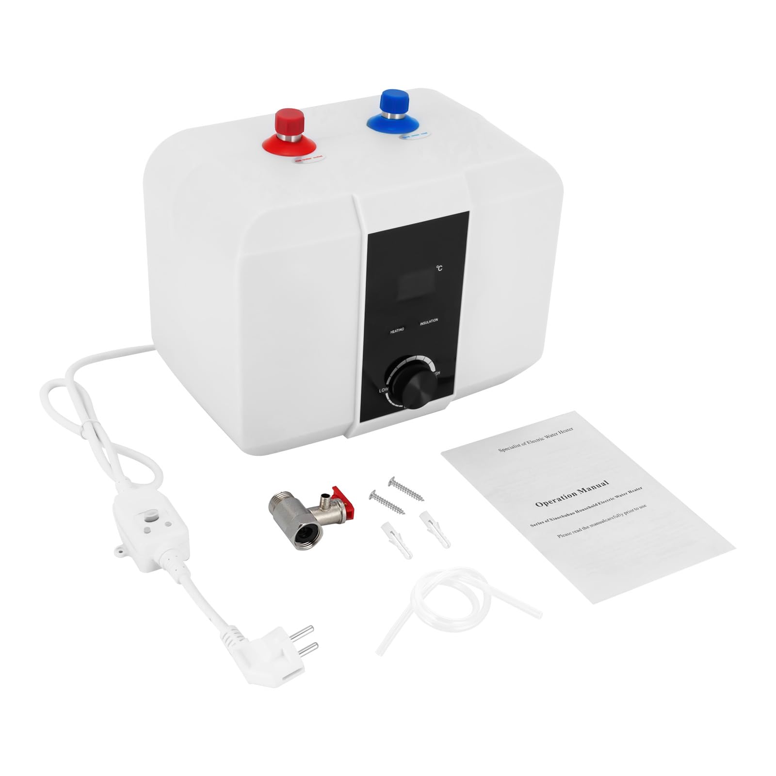 Chauffe-eau instantané électrique 6 L 1500 W 220 V avec affichage numérique LED mini chauffe-eau salle de bain cuisine