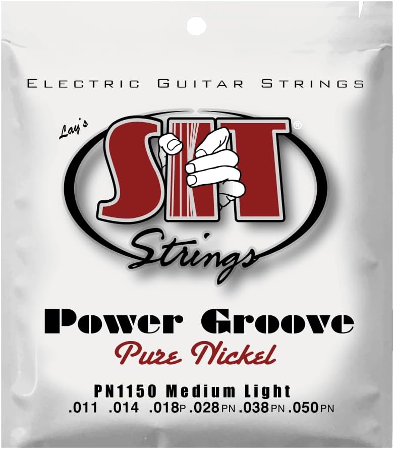 SIT Strings Power Groove Pure Nickel Electric Guitar Strings (S.I.T.), Medium Light 11-50, PN1150