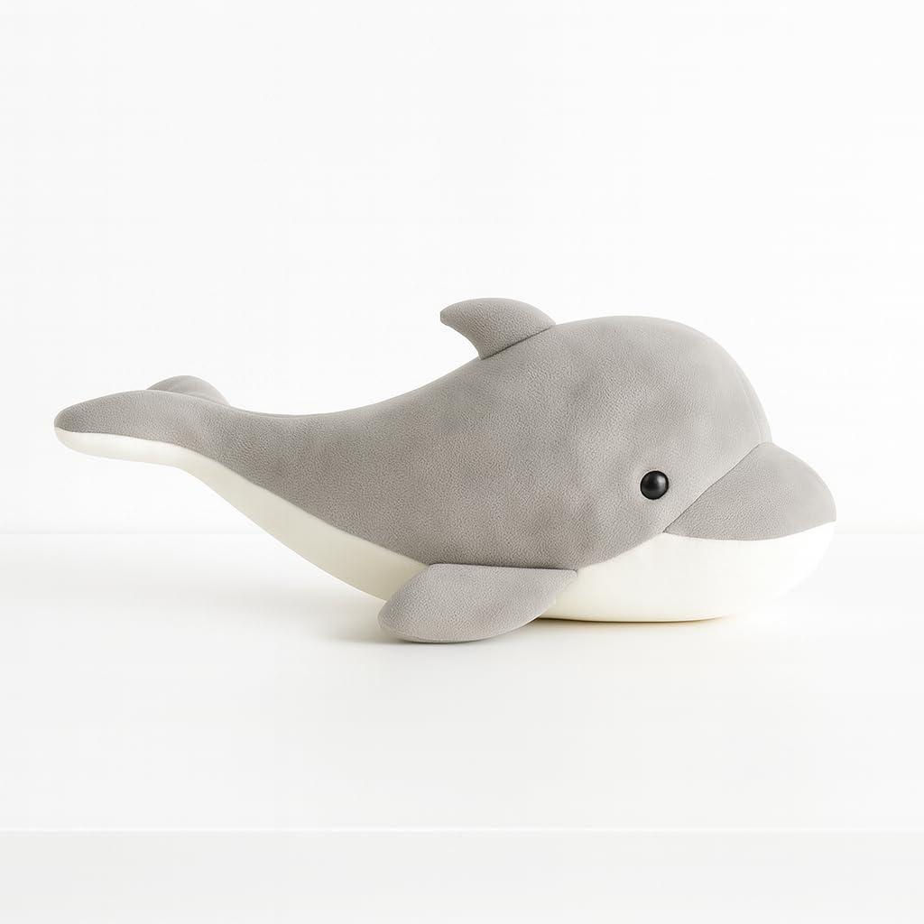 Plush Dolphin Soft Toy, Grey and White, Stuffed Animal - 30 cm_ST-picture-16