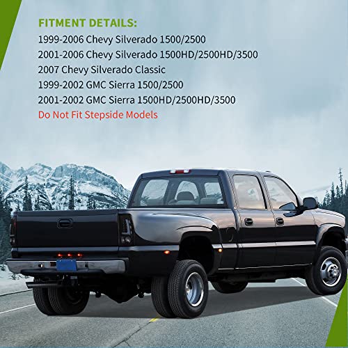 Autosaver88 Led Taillights Tail Lights Assembly Compatible With 1999-2006 Chevy Silverado 1500/2500, 01-06 Silverado 1500Hd/2500Hd/3500, 99-02 Gmc Sierra 1500 2500 3500 Truck Tail Lamp Smoke #TOP5