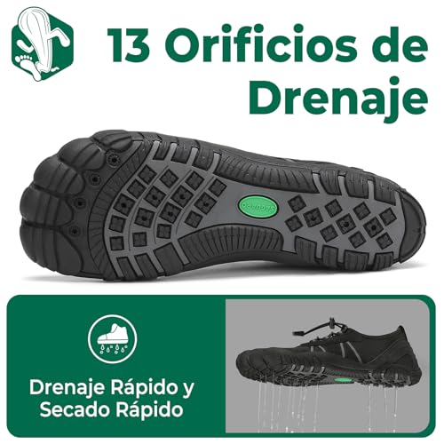 Miniatura 4 de Saguaro Escarpines Mujer Zapatillas Agua Hombre Secado Rápido Barefoot Zapatos De Agua Antideslizante Escarpines Surf Ligeras Zapatillas Minimalistas Para Playa Snorkel Kayak Negro Intenso,Gr.39
