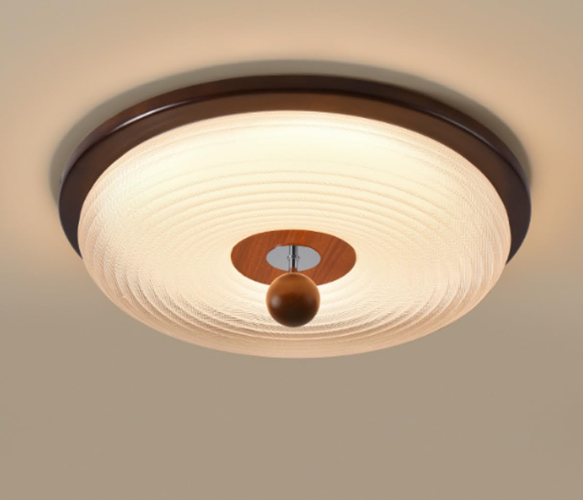 Plafoniera LED Rotonda Quercia PC Dimmerabile continuo Lampada da soffitto con Telecomando Ø43cm Ø53cm Illuminazione per Camera da letto Studio Corridoio,43cm