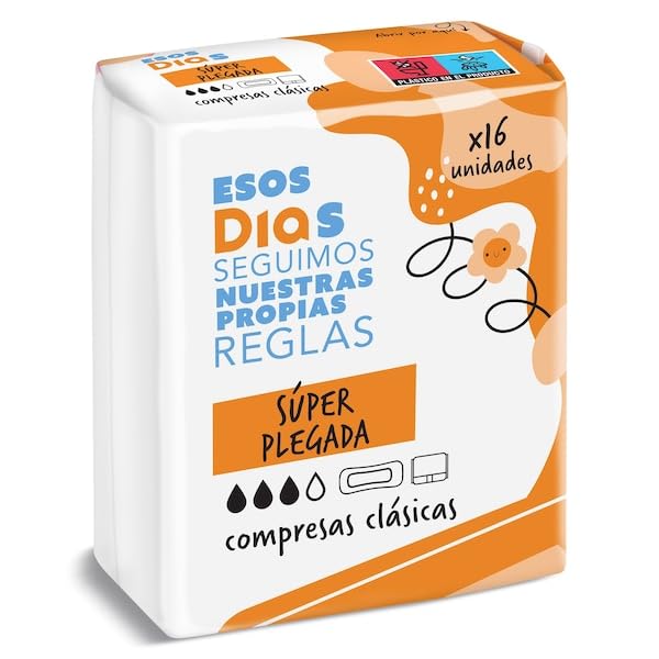 Dia Esos Dias Compresas Súper Plegada, 18 Uds