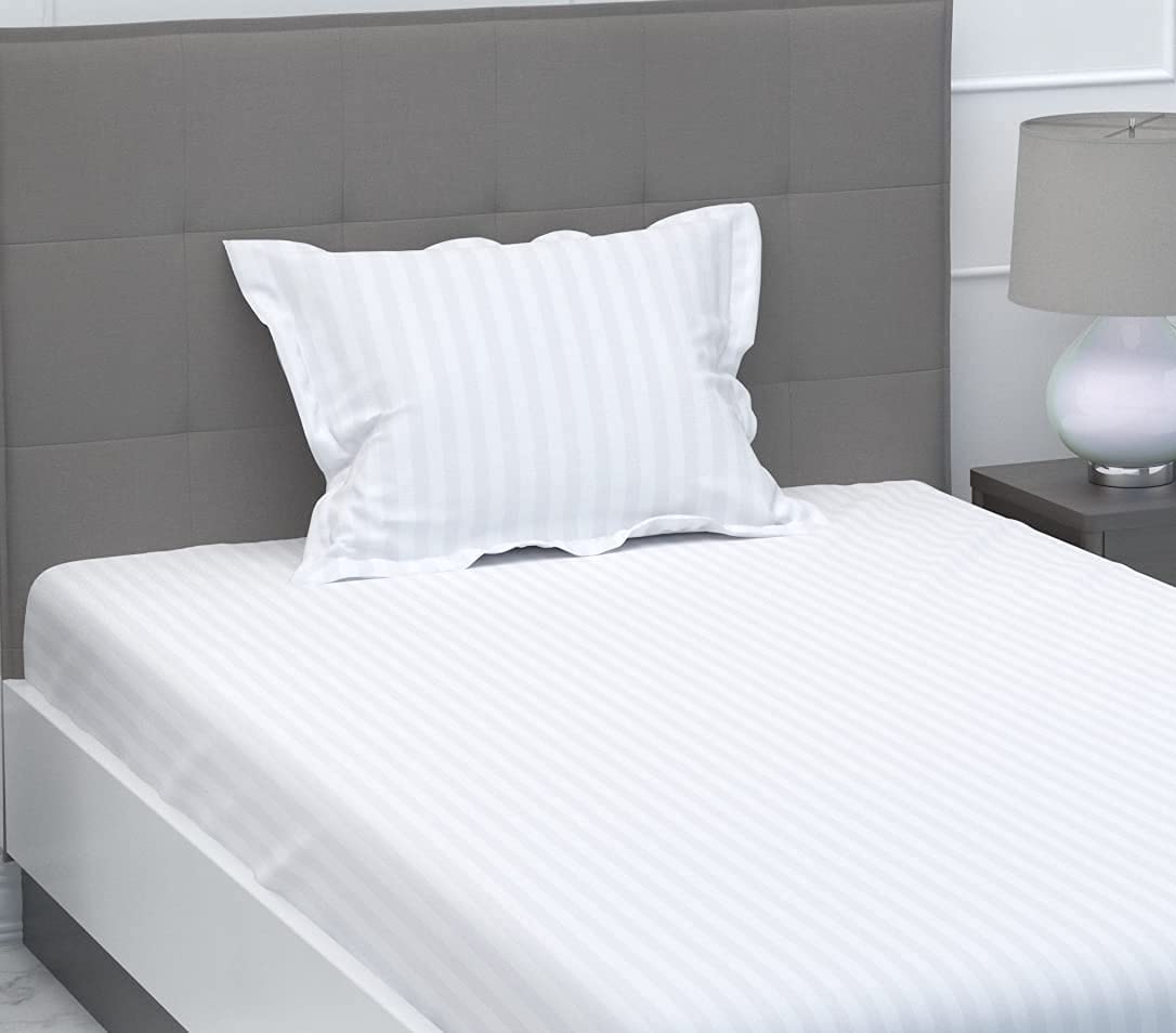 AV Decor Satin Stripe Bed Sheet for Hospital, Hotel, Spa & Beauty