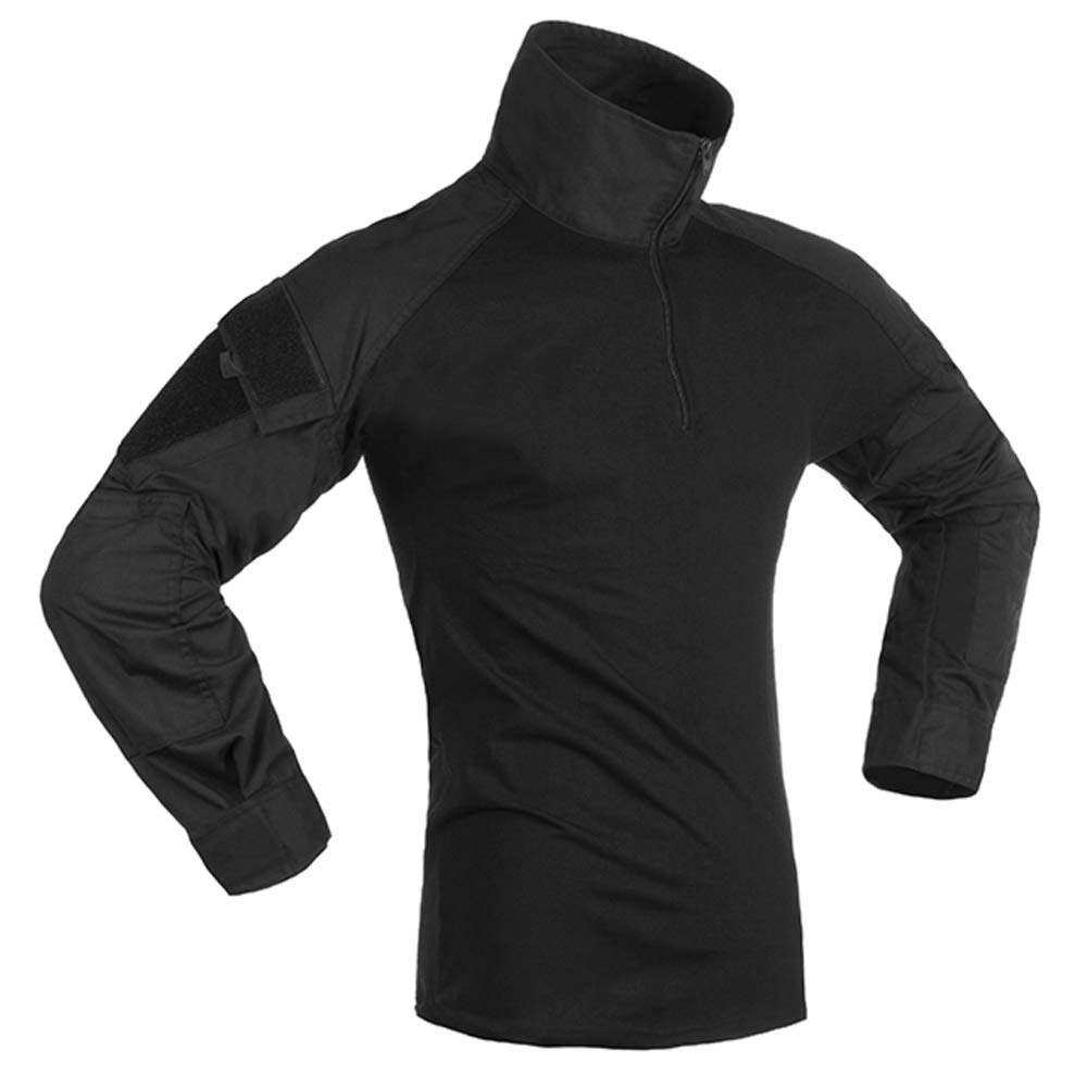 Invader Gear Chemise à Manches Longues Sports Combat, Tissu Ripstop (Noir, S)
