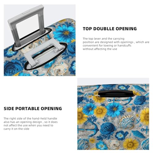 Luggage Cover Protector - Sunflower Blue Anchor Print Suitcase Covers for Luggage Fit 18-21 Inch Suitcase4