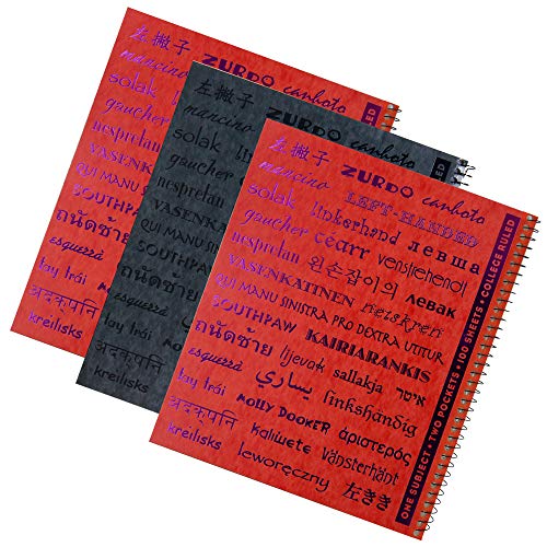 Cahier gaucher College ligné pour éviter les taches d'encre lot de 3 cahiers orange