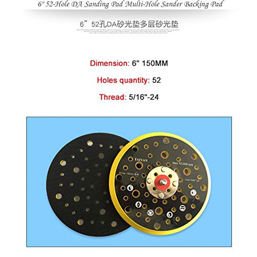 Multi-Hole Sander Pad 6" pour éliminer la poussière de meuleuse - 3