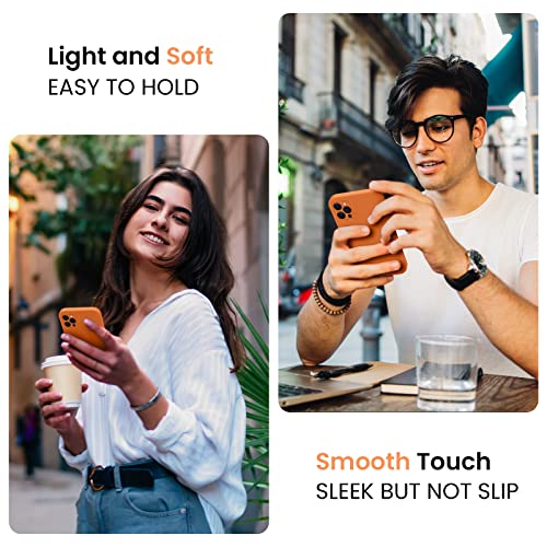 Image of FireNova Designed for iPhone 13 Pro Max Case, Silicone [Camera Protection] Phone Case, Soft Anti-Scratch Microfiber Lining Inside, 6.7 inch, Kumquat