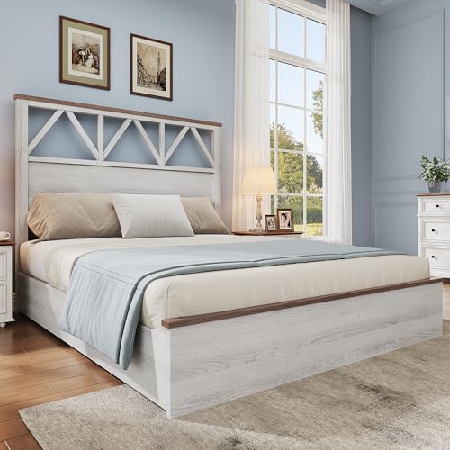 DWVO Full Size Farmhouse Bed Frame