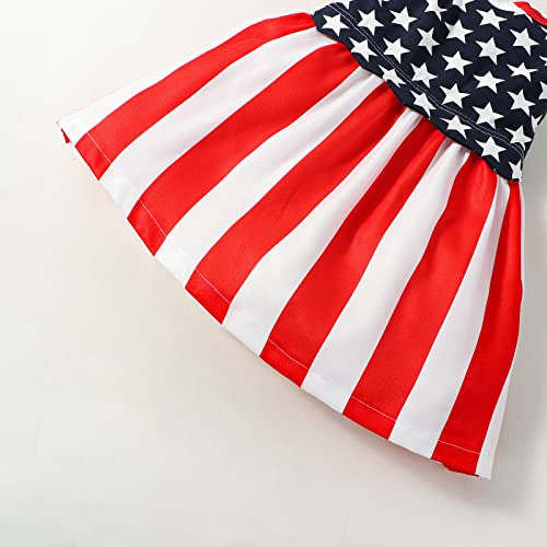 Lyqtloml Toddler Kids Baby Girls 4Th Of July Outfit American Flag Dress Summer Girls 4Th Of July Dress Clothes Patriotic Stars Striped Straps Outfit Princess Beach Sundress #TOP5