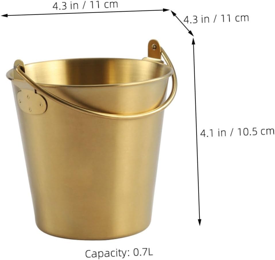 Stainless Steel Chips Bucket, 0.7l Small Fried Food Server image 2