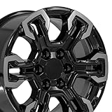 OE Wheels CV65 18 Inch Rims Fit Silverado 1500 ZR2 Style 6x139.7 18x8.5 Gloss Black Machined - Hollander 14089 (Set of 4)