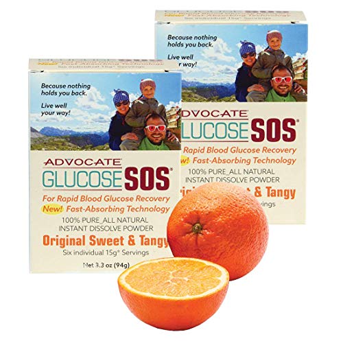 Glucose SOS Glucose Powder for Low Blood Sugar - Fast-Absorption Glucose to Support Blood Sugar Levels - Natural Powder Packets - Instantly Dissolves - No Water Needed - Sweet and Tangy - 12 Packets