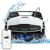 Lydsto P1 Robotic Pool Cleaner with Wall Climbing - Automatic Pool Vacuum with APP and Remote Control - Powerful Active Scrubbing Triple Roller Brush - Ideal for In-Ground Pools up to 60 Feet, White