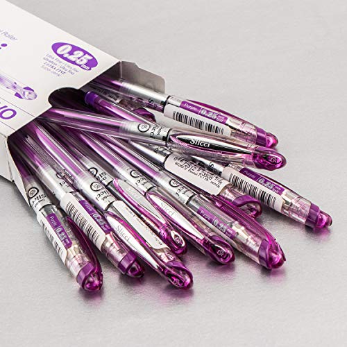 Pentel Arts Slicci 0.25 Mm Extra Fine Gel Pen, Violet Ink, Box Of 12 (Bg202-V) #TOP1