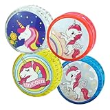 Sawkirp Darshraj Unicorn Light-Up Yo-Yos for Kids, Pack of 4, Assorted Colours