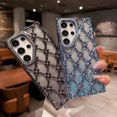 Étui Samsung Galaxy S25 Plus noir en silicone antichoc à paillettes