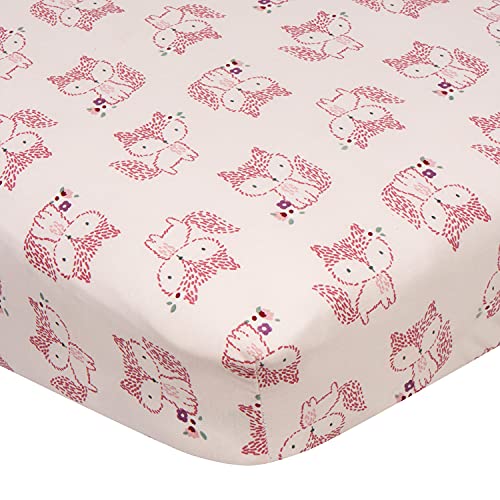 Image of Gerber Baby Boys Girls Neutral Newborn Infant Baby Toddler Nursery 100% Cotton Fitted Bedding Crib Sheet, Foxes Pink, 28" x 52