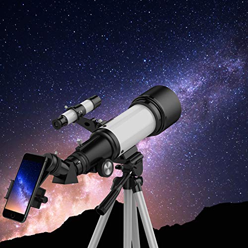 OYS Telescope, Telescopes for Adults, 70mm Aperture 400mm AZ Mount, Telescope for Kids Beginners, Fully Multi-Coated Optics, Astronomy Refractor with Tripod, Phone Adapter, Backpack - Thumbnail 7