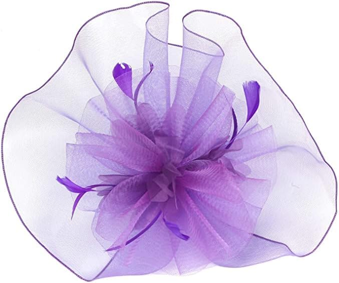 Sinamay Fascinator Hat Floral Feather Pillbox Derby Hats for Women Wedding Tea Party with Headband Clip - Image 4