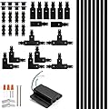 H Track Lighting Rails Kit - iCreating 26ft Black Track Light Track 3 Wire with Floating Canopy Connector, I and L Connectors for Single Circuit H Type LED Track Lighting Heads Fixtures