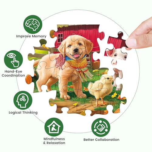 image for WSCXSC Puzzles for Adults 500 Pieces Jigsaw Puzzle Pig Dog Puzzles for