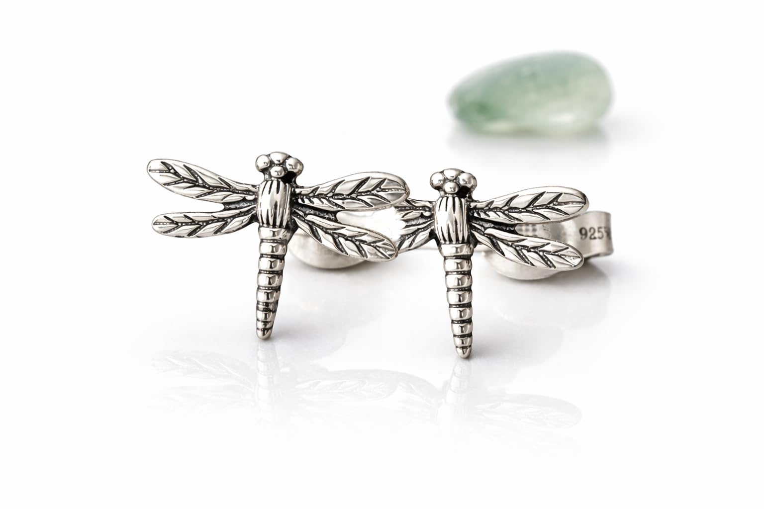 Boucles d'oreilles libellule argent 925 clous discrets au quotidien - 8