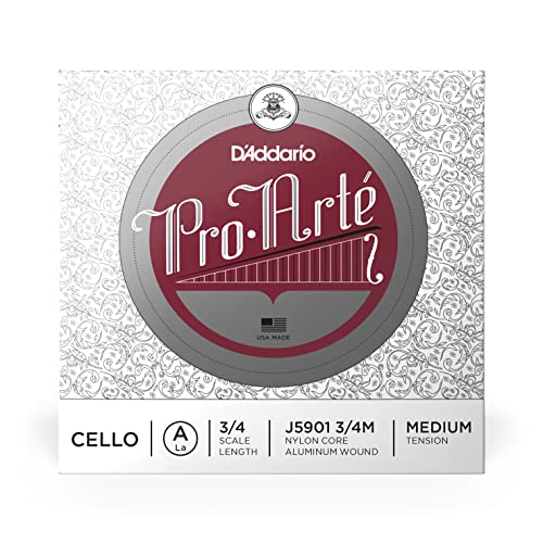 D'Addario Pro-Arte Cello Single A String 3/4 Scale Medium Tension