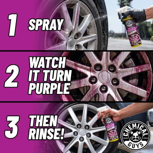 Chemical Guys Two Face Wheel Cleaner, Color Changing Wheel Cleaner, Safe for Cars, Trucks, SUVs, Motorcycles, RVs & More, 16 fl oz + ACC_B01 Gerbil Wheel and Rim Brush (2 Items) - image 2