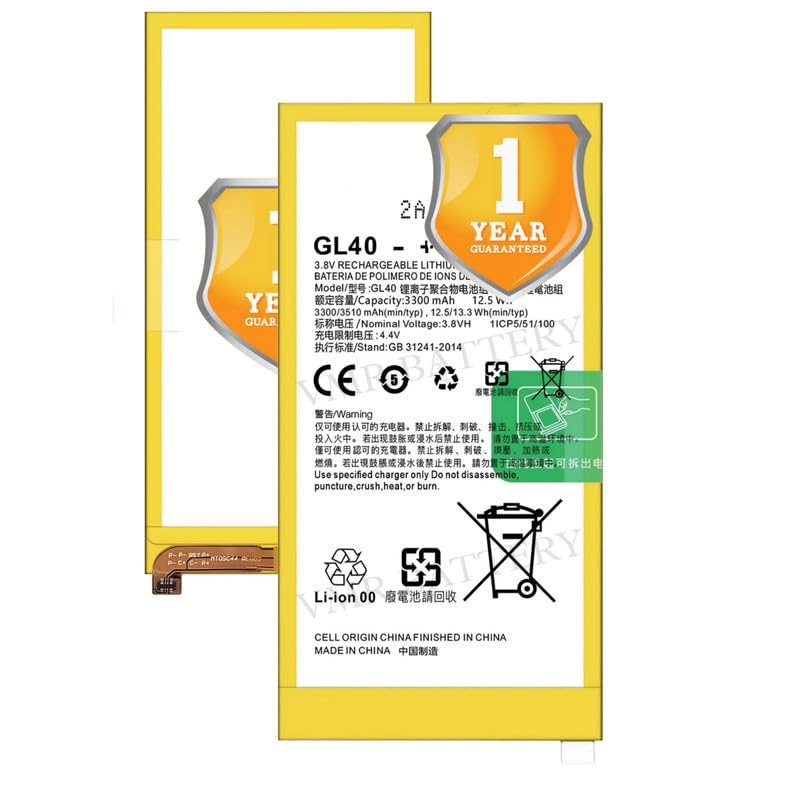 Image of Original GL40 Battery Compatible for Motorola Moto Z Play (Moto Z Play Droid) (XT1635-01, XT1635-02, XT1635-03) - (3510mAh) - 1 Year Warranty K7