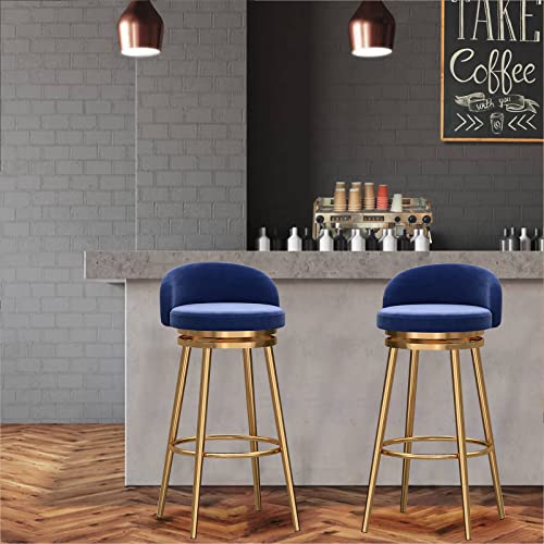 Tabourets de bar avec dossier lot de 2 tabourets pivotants hauteur comptoir bleu