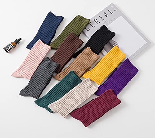 Galsang Vintage Thick Knit Wool Slouch Boots Crew Socks for Women Cotton Casual CrewSocks Gift Socks,Size 5-10,#B673