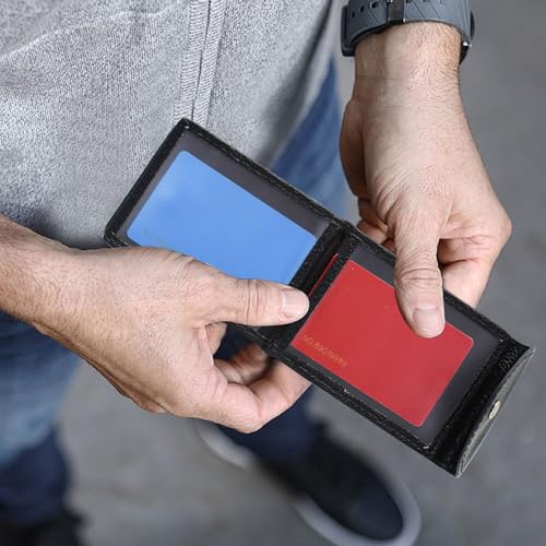 Card & ID Cases, Credit Card Holder for Men and Women Multifunctional Slim Wallet with 2 Photo/Driver Positions (3.5 * 2.5 inches) and 6 Card Positions 2-in-1 Card Protection Cover (Black)4