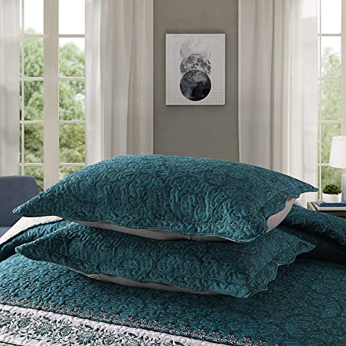 Travan 3-Piece King Quilt Set Quilted Bedspread Oversized Microfiber Soft Lightweight Bedding Set With Shams For All Season, Blue Ocean, King Size #TOP5