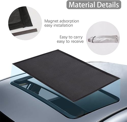 Miniatura 3 de ASUBHA Parasol magnético para techo solar de automóvil, malla transpirable, cubierta de techo de automóvil para acampar durante la noche,