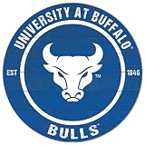 KH Sports Fan Buffalo Bulls Colored Circle Sign, 20x20 Inches, Bulls Decor for Dorm, Bedroom, Fan Cave, Living Room; Display Your Team Spirit with This Unique University at Buffalo Bulls Wall Art