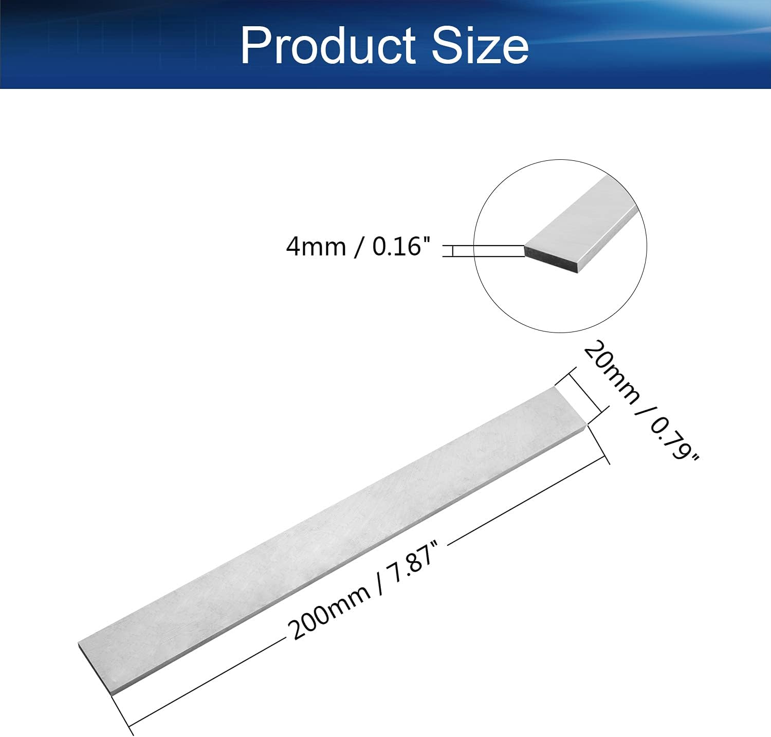 Auniwaig Lathe HSS Square Cutting Tool Bits Bar Rectangular Lathe Fly Cutter Mill Blank 4mm x 20mm x200mm 1pcs