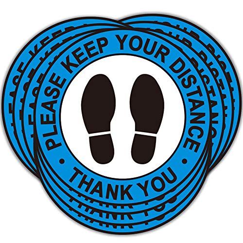 Social Distancing Floor Decals Stickers-12 Pack 12" Stand Floor Decal-Safety Floor Sign Marker-Waterproof Adhesive Anti-Slip Lamination Easy To Clean For Crowd Control Guidance, Pharmac #TOP2