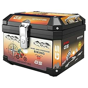 Evports Motorcycle Top Box With Back Cushion,45L Capacity Waterproof Motorcycle Top Case Tail Box Trunk Universal Pp Hard Shell/Sunset/45L 10 51bbszvkynl. sl500 . ss300