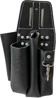 Oil Tanned Leather Plier Holder Tool Belt Pouch Waist Bag 4 Multi Pocket / Multi Tool Holder & Knife Holder / Leather Tool Pouch Bag, Black