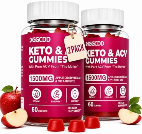 VIGUMYO 1500mg Apple Cider Vinegar Gummies, Vegan, Low-Carb, Non-GMO, 120ct