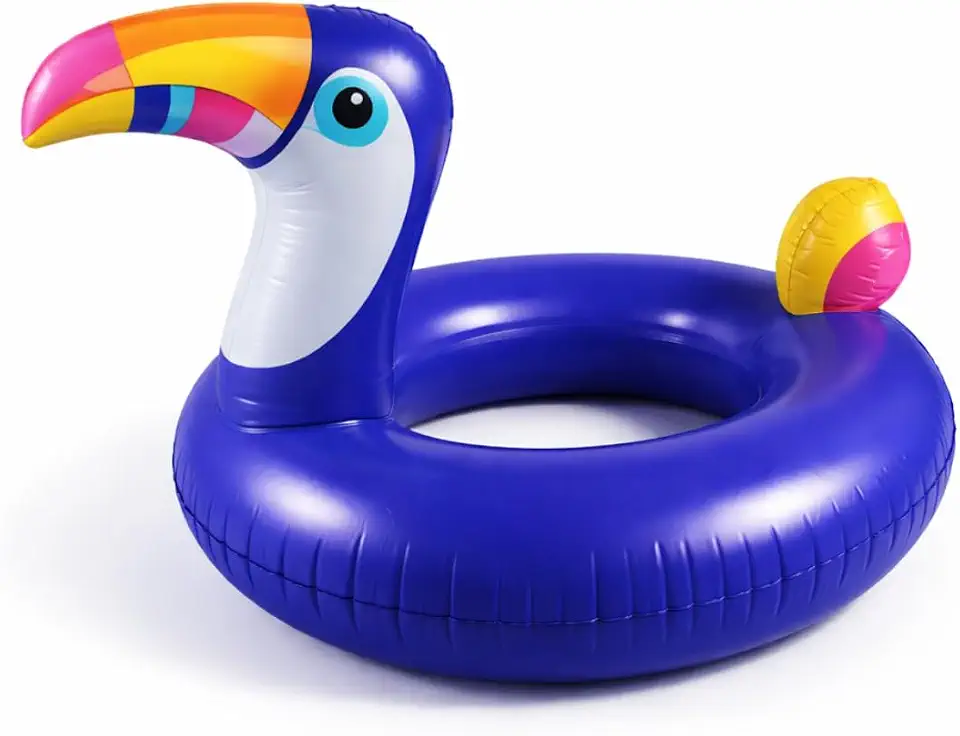 Boia Inflável Tucano Gigante 175x120cm para Piscina e Praia Flutuador Adulto e Infantil Boia Animal Tropical Grande PVC Reforçado