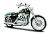 Maisto 532335 Harley Davidson '13 XL 1200V Seventy-Two: Modelo de Moto 1:12, Horquilla y Caballete Lateral móvil, 20 cm, Color Verde Mate